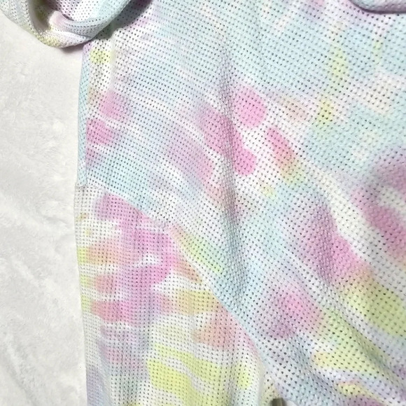 Pink by Victoria's Secret Cropped Cotton Mesh Tie-Dye Beach Cover Up, EUC! - Picture 8 of 10